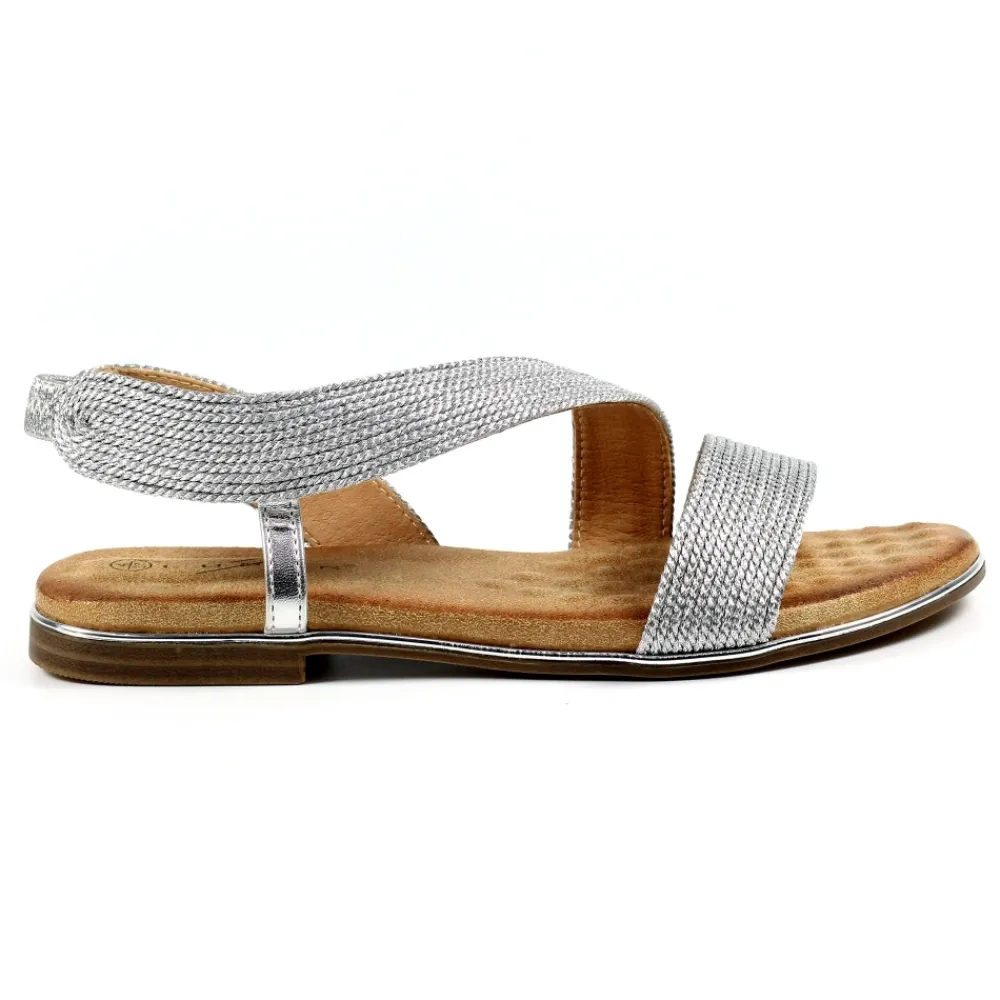 Elasticated-Lunar Shoes Bindi Silver Sandal