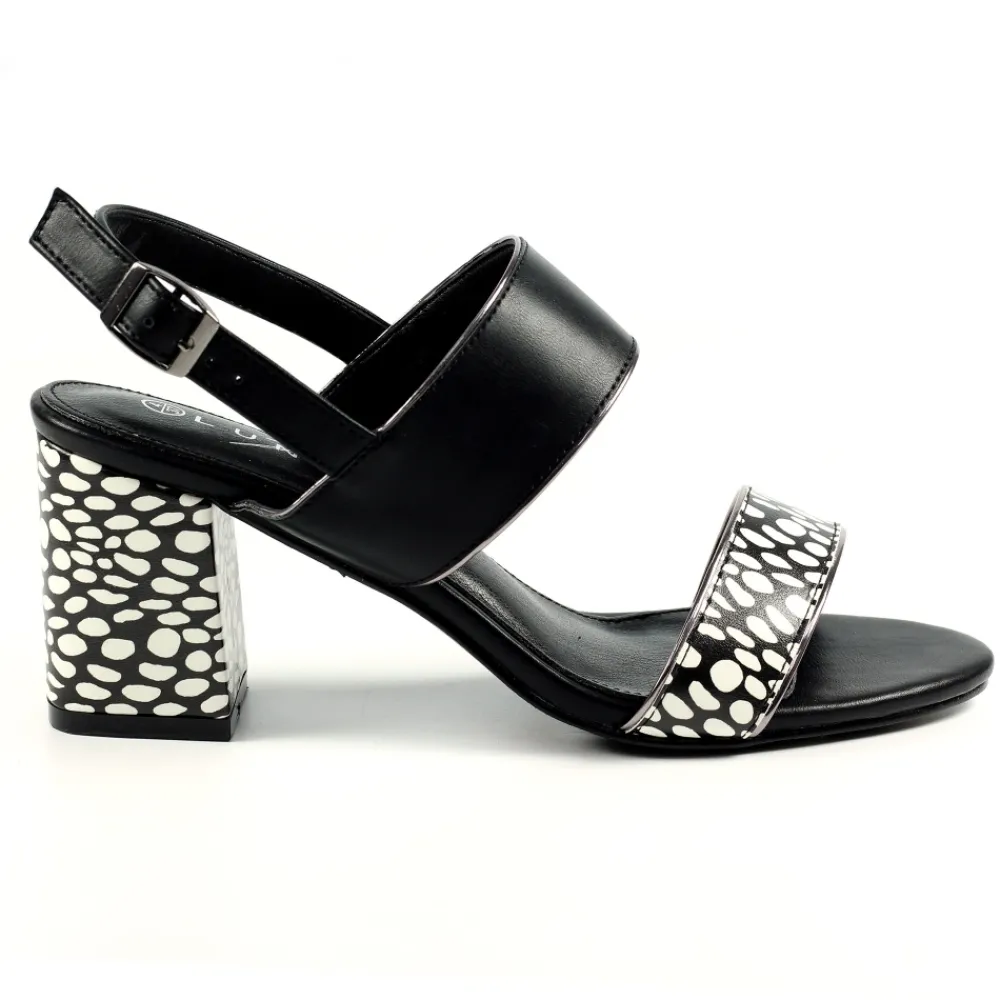 Heels-Lunar Shoes Darla Black Block Heel Sandal