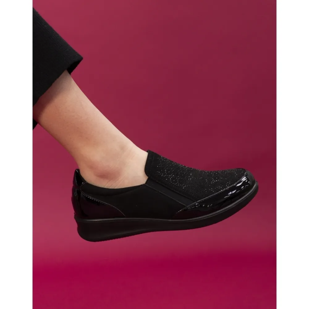 Comfort Shoes | Pumps-Lunar Shoes Hattie Black Wedge Shoe