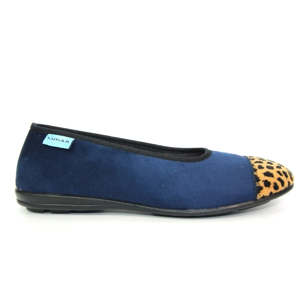 Pump | Slip-on-Lunar Shoes Jessie Blue Leopard Pump Slipper