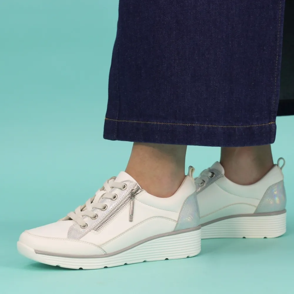 Trainers | Wedges-Lunar Shoes Kiley White Trainer