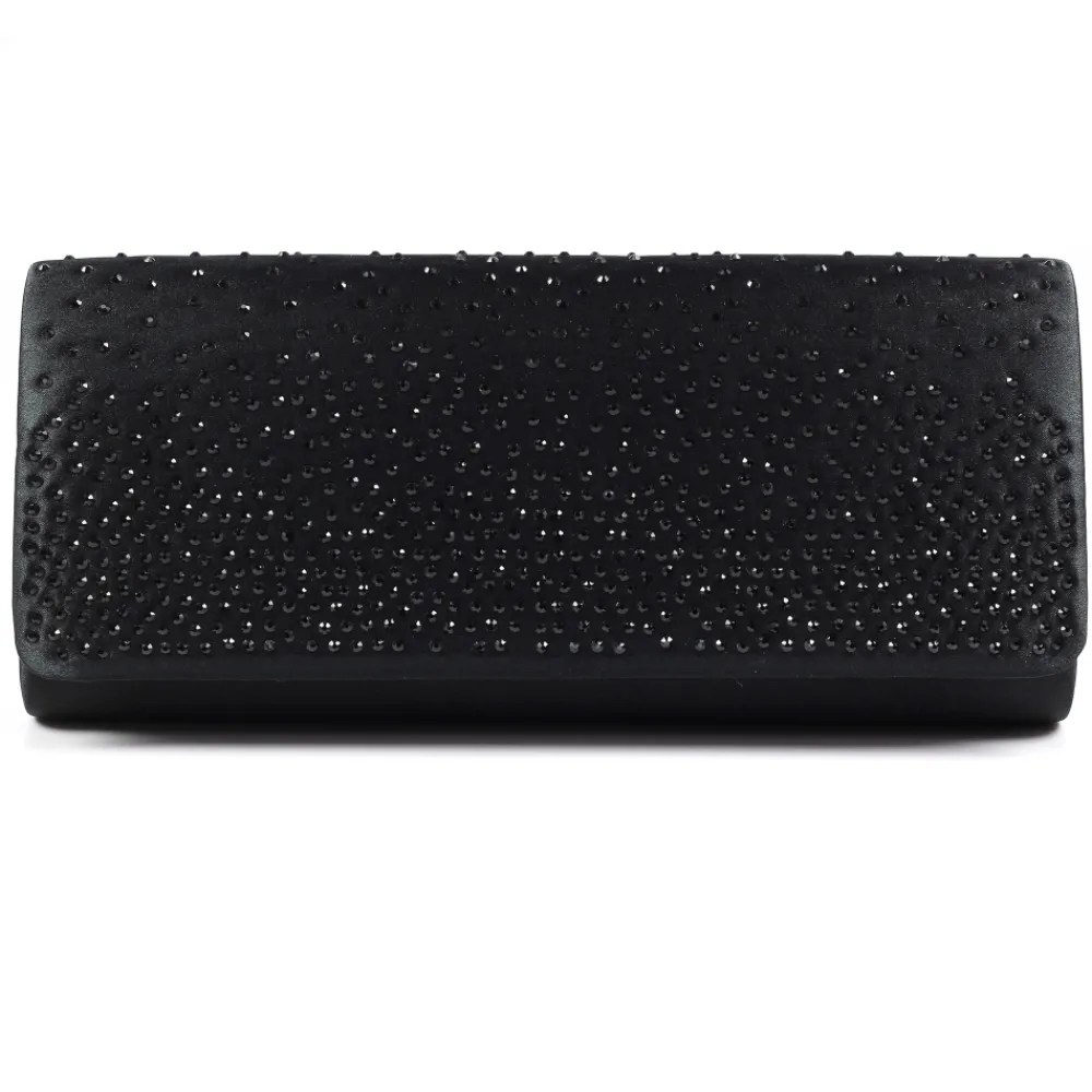 Shoes & Matching Bags | Clutch-Lunar Shoes Lucia Black Satin Bag