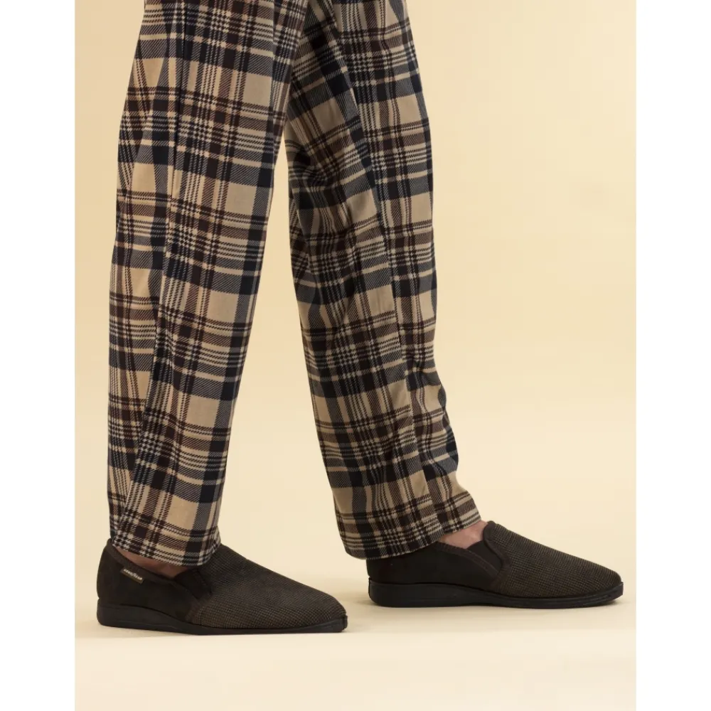 Mens Slippers-Lunar Shoes Mallory Brown Gents Slipper