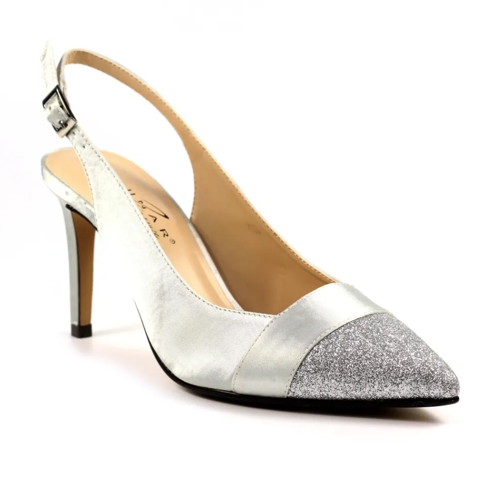 Shoes & Matching Bags | Courts-Lunar Shoes Rowena Silver Slingback Court