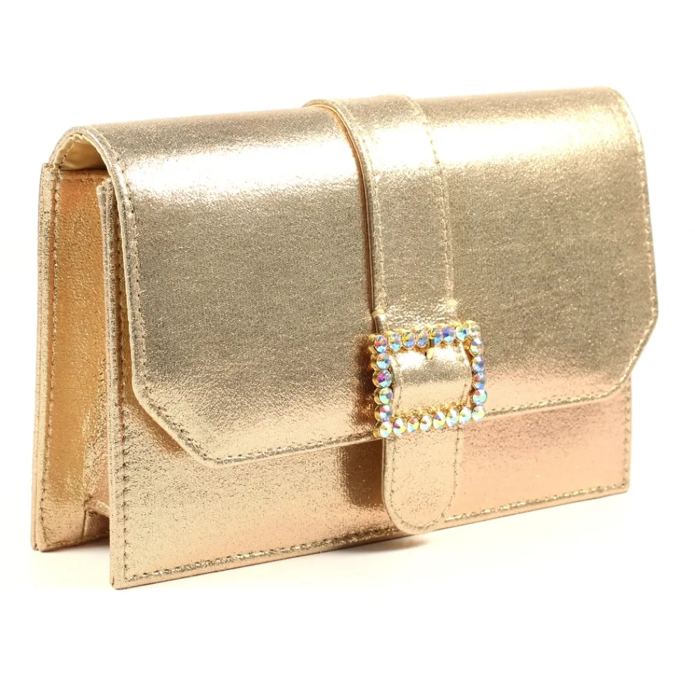 Shoes & Matching Bags | Clutch-Lunar Shoes Trixabel Gold Satin Bag